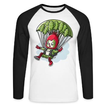 Aventures d’asperges - T-shirt baseball manches longues Homme - blanc/noir - Devant - Nik (191cm)