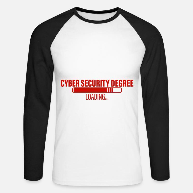 Cyber Security Degree Loading 3 - Unisex Baseballshirt langarm - Weiß/Schwarz