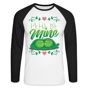 Valentine's day Vegan Vegetarian gardeners gift - Unisex Long Sleeve Baseball T-Shirt - white/black - Front - Nik (191cm)