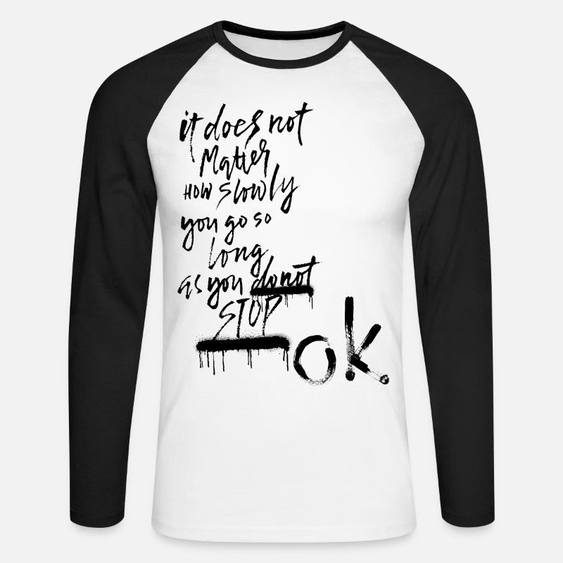 Do not stop - Unisex Baseballshirt langarm - Weiß/Schwarz
