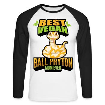 Snakes - Unisex Long Sleeve Baseball T-Shirt - white/black - Front - Nik (191cm)