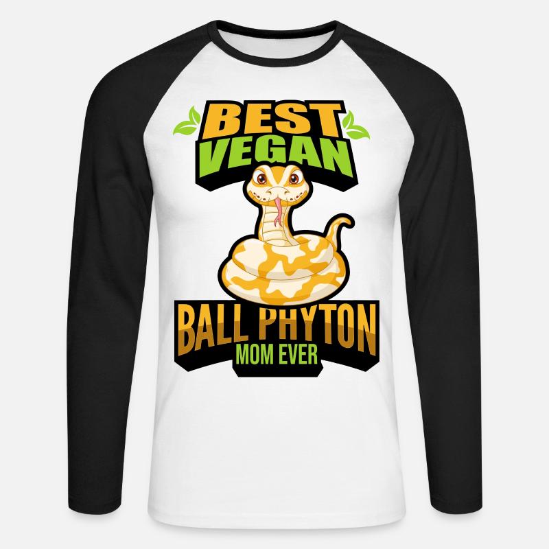 Schlangen - Unisex Baseballshirt langarm - Weiß/Schwarz