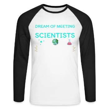 Science Teacher Shirt | Favorite Scientists - Unisex Long Sleeve Baseball T-Shirt - white/black - Front - Nik (191cm)