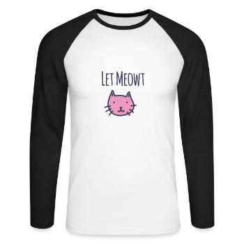 Katze Kaetzchen Mieze Suess Lustig Cat 5 - Unisex Baseballshirt langarm - Weiß/Schwarz - Vorne - Nik (191cm)