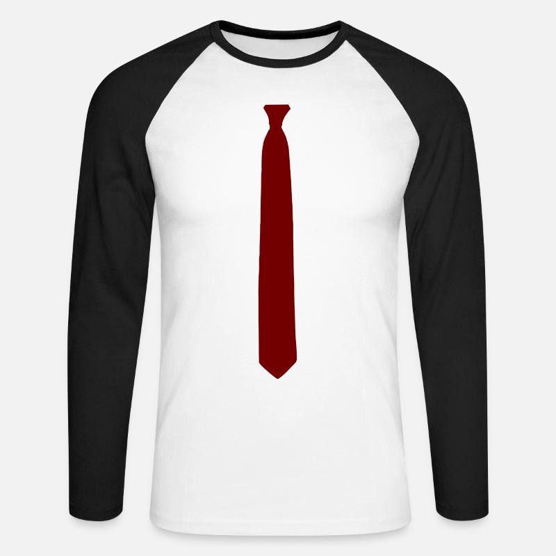 cravatta - Maglia da baseball a manica lunga da uomo - bianco/nero