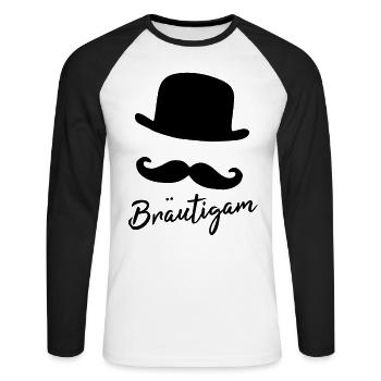 Team Bräutigam-Bräutigam - Unisex Baseballshirt langarm - Weiß/Schwarz - Vorne - Nik (191cm)