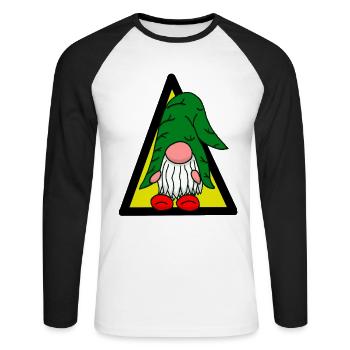Zwerg Zwerge Wichtel Märchenfigur Kinder Baby - Unisex Baseballshirt langarm - Weiß/Schwarz - Vorne - Nik (191cm)