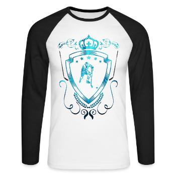 hockey - T-shirt baseball manches longues Homme - blanc/noir - Devant - Nik (191cm)