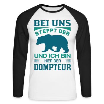 Chef Manager Vorgesetzter Arbeit Job Büro Familie - Unisex Baseballshirt langarm - Weiß/Schwarz - Vorne - Nik (191cm)