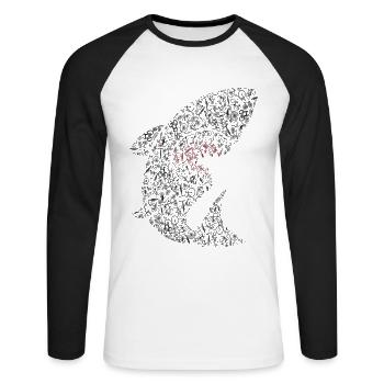 Shark Bicycle from many bicycles - Unisex Long Sleeve Baseball T-Shirt - white/black - Front - Nik (191cm)