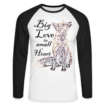 Kleiner Fuchs Mit Viel Liebe Im Herzen - Unisex Baseballshirt langarm - Weiß/Schwarz - Vorne - Nik (191cm)