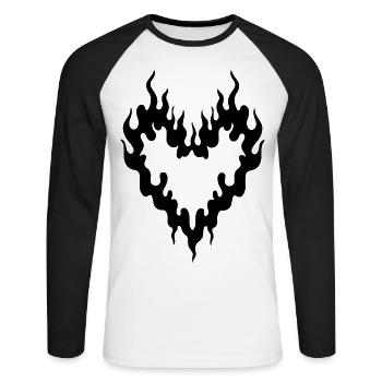 Heart - Unisex Long Sleeve Baseball T-Shirt - white/black - Front - Nik (191cm)