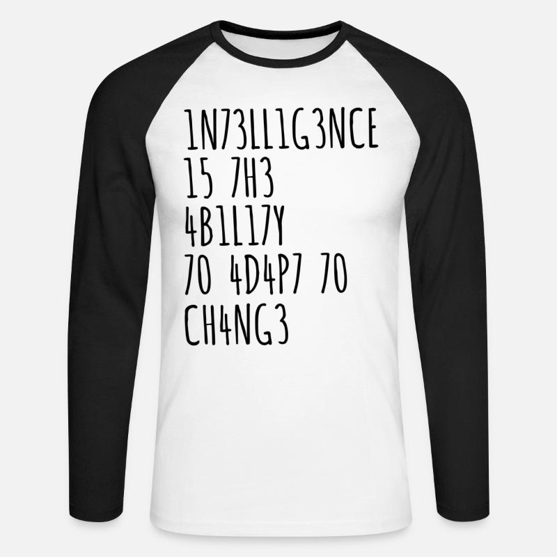 Intelligenz lustiger Spruch - Unisex Baseballshirt langarm - Weiß/Schwarz