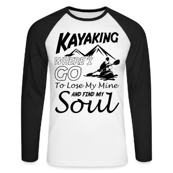 Kayaking Mine Of The Soul - Unisex Baseballshirt langarm - Weiß/Schwarz - Vorne - Nik (191cm)