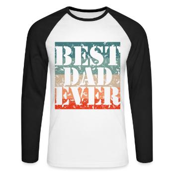 Best father ever - Unisex Long Sleeve Baseball T-Shirt - white/black - Front - Nik (191cm)