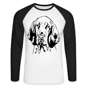 BRACCO ITALIANO Hunting Dogs Portrait Wilsigns - Unisex Long Sleeve Baseball T-Shirt - white/black - Front - Nik (191cm)