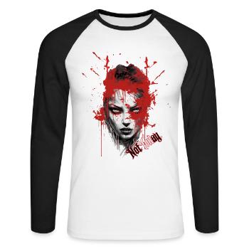 Not today. - Unisex Long Sleeve Baseball T-Shirt - white/black - Front - Nik (191cm)