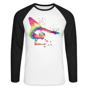 Gymnastin Mit Floor Rhythmische Gymnastik - Unisex Baseballshirt langarm - Weiß/Schwarz - Vorne - Nik (191cm)