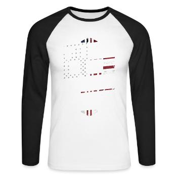 Mit Angst um unsere Demokratie Dissens Lustig - Unisex Baseballshirt langarm - Weiß/Schwarz - Vorne - Nik (191cm)