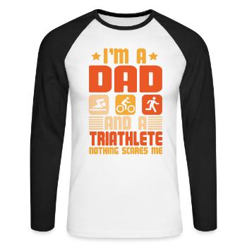 I'm A Dad And A Triathlete Nothing - Unisex Long Sleeve Baseball T-Shirt - white/black - Front - Nik (191cm)