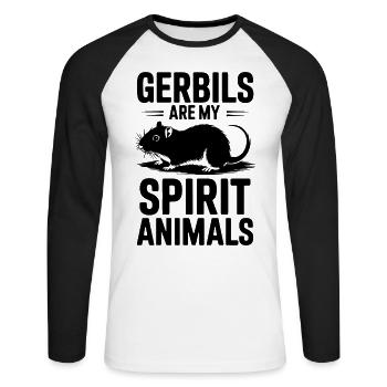 Amour Gerbille Dire Racing Rat Gerbil Cadeau - T-shirt baseball manches longues Homme - blanc/noir - Devant - Nik (191cm)