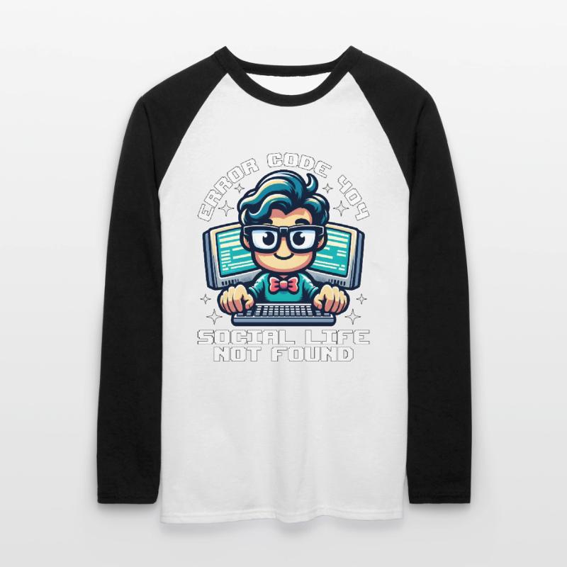 ERROR CODE 404 SOCIAL LIFE NOT FOUND Unisex Long Sleeve Baseball T-Shirt