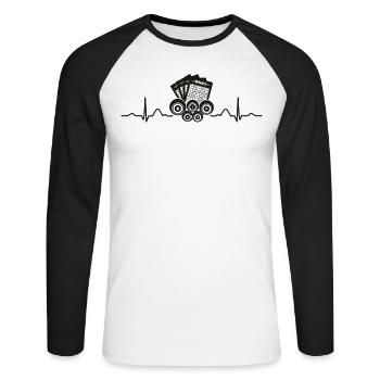 Cartes de Bingo Heartbeat Ekg Bingo - T-shirt baseball manches longues Homme - blanc/noir - Devant - Nik (191cm)