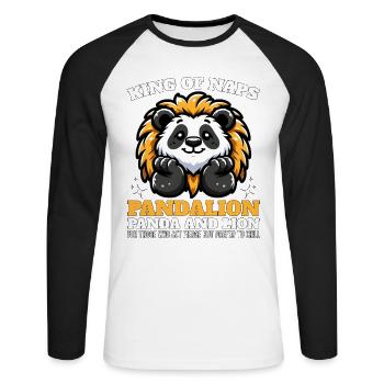 KING OF NAPS - PANDALION - Unisex Long Sleeve Baseball T-Shirt - white/black - Front - Nik (191cm)