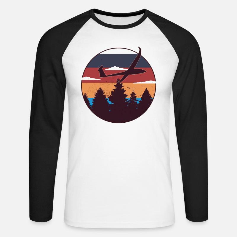 Rc-flugzeug Segelflugzeug Modellflugzeug Pilot - Unisex Baseballshirt langarm - Weiß/Schwarz