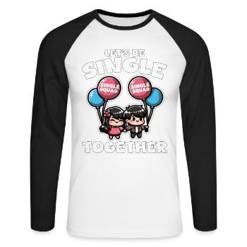 SOYONS CÉLIBATAIRES ENSEMBLE - CADEAU - T-shirt baseball manches longues Homme - blanc/noir - Devant - Nik (191cm)