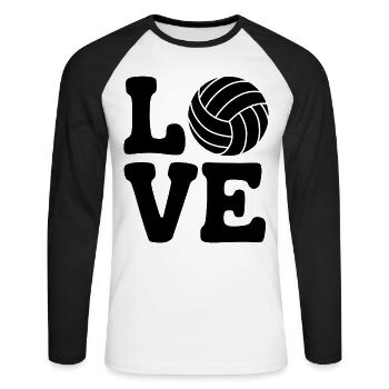 volley-ball dire drôle de cadeau de volley-ball - T-shirt baseball manches longues Homme - blanc/noir - Devant - Nik (191cm)