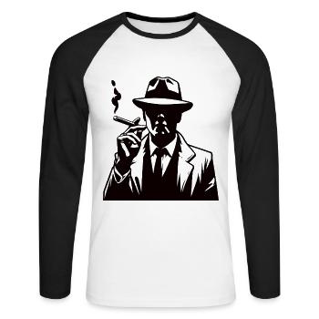 Classic detective – cool detective design - Unisex Long Sleeve Baseball T-Shirt - white/black - Front - Nik (191cm)