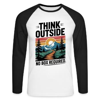 Randonnée Camping en plein air Dicton - T-shirt baseball manches longues Homme - blanc/noir - Devant - Nik (191cm)