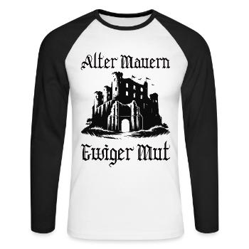 Middle Ages - Unisex Long Sleeve Baseball T-Shirt - white/black - Front - Nik (191cm)