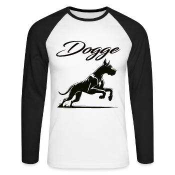 Proud of my Great Dane – Majestic, faithful, gentle - Unisex Long Sleeve Baseball T-Shirt - white/black - Front - Nik (191cm)