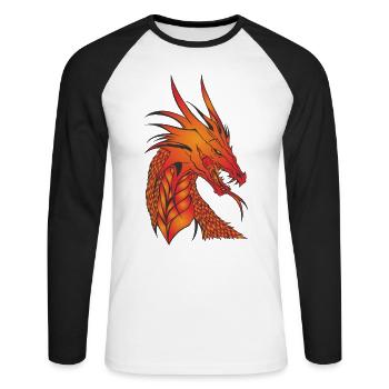 Wonderful mythical dragon - Unisex Long Sleeve Baseball T-Shirt - white/black - Front - Nik (191cm)