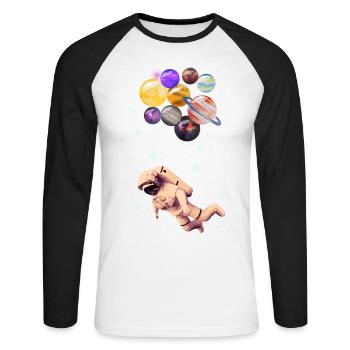 Planetary Astronauts - Unisex Long Sleeve Baseball T-Shirt - white/black - Front - Nik (191cm)