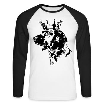 BAVARIAN MOUNTAIN SWEAT DOG Krone Wilsigns - Unisex Long Sleeve Baseball T-Shirt - white/black - Front - Nik (191cm)