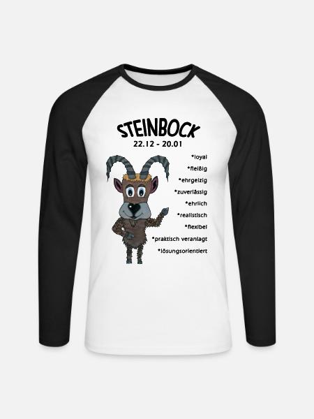 Sternzeichen Steinbock - Unisex Baseballshirt langarm - Weiß/Schwarz