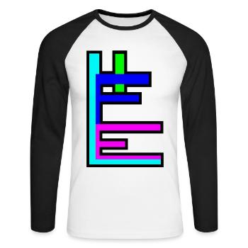 Life - Leben - by YoshiArt - Unisex Long Sleeve Baseball T-Shirt - white/black - Front - Nik (191cm)