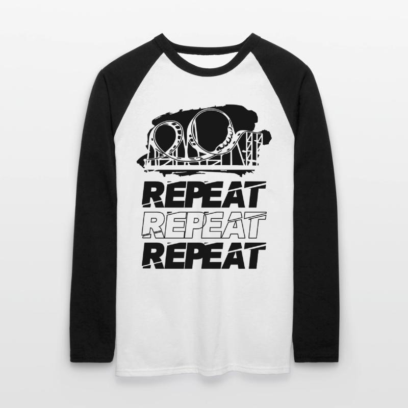 Roller Coaster Repeat Repeat Repeat Unisex Long Sleeve Baseball T-Shirt