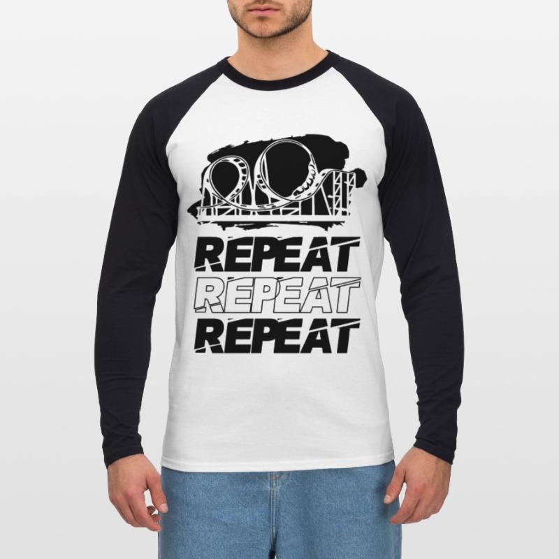 Roller Coaster Repeat Repeat Repeat Unisex Long Sleeve Baseball T-Shirt