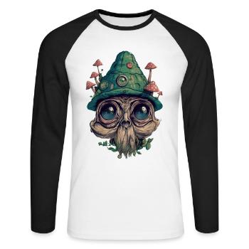 Bouffon Trippy - T-shirt baseball manches longues Homme - blanc/noir - Devant - Nik (191cm)