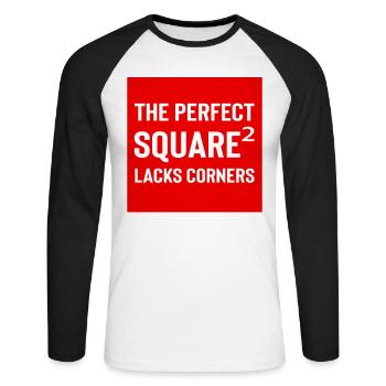 Square Streetwear: Fun & Clear Statement - Unisex Long Sleeve Baseball T-Shirt - white/black - Front - Nik (191cm)