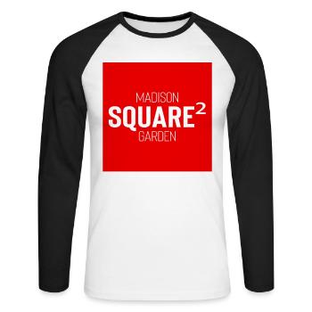 Square Streetwear: Fun & Clear Statement - Unisex Long Sleeve Baseball T-Shirt - white/black - Front - Nik (191cm)