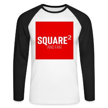 Square Streetwear: Fun & Clear Statement - Unisex Long Sleeve Baseball T-Shirt - white/black - Front - Nik (191cm)