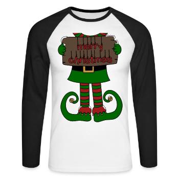 Weihnachten - Unisex Baseballshirt langarm - Weiß/Schwarz - Vorne - Nik (191cm)