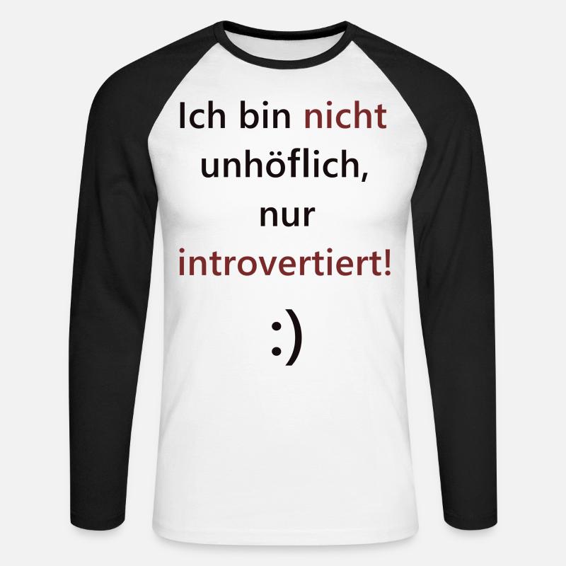 Introvertiert und stolz - Unisex Baseballshirt langarm - Weiß/Schwarz