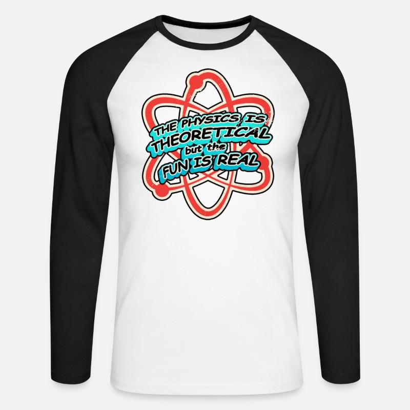 Physik Physiker - Unisex Baseballshirt langarm - Weiß/Schwarz