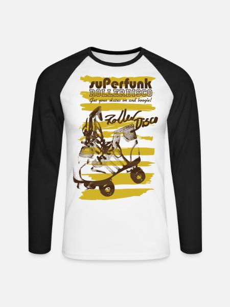 Superfunk Roller Disco - T-shirt baseball manches longues Homme - blanc/noir